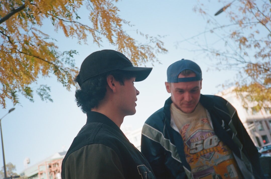 two people in conversation