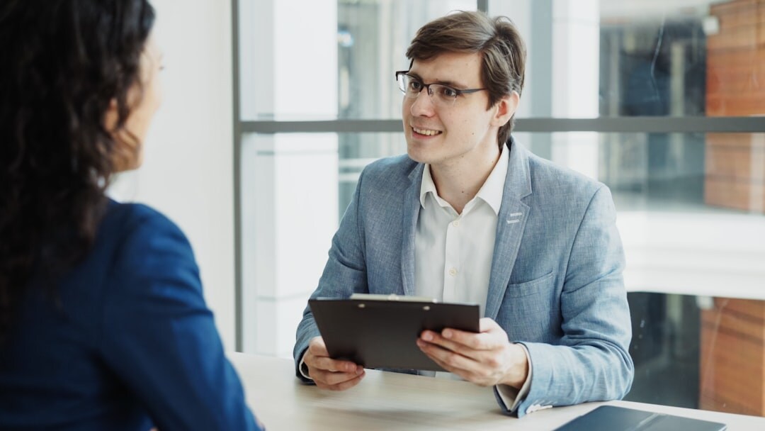 person conducting interview