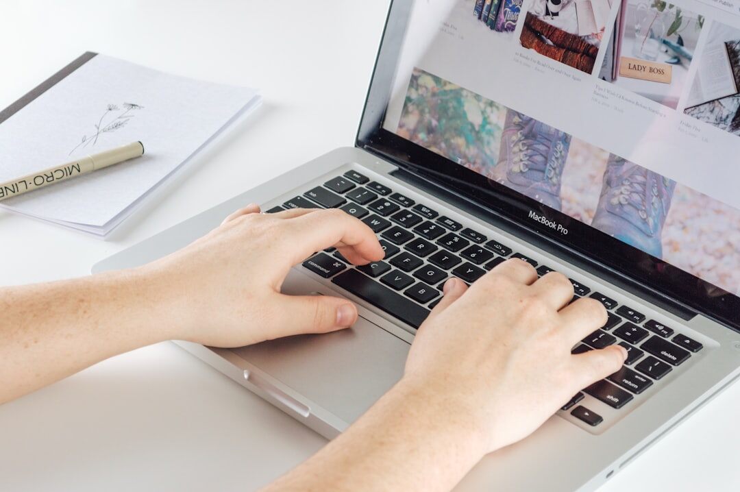 journalist checking sources on laptop