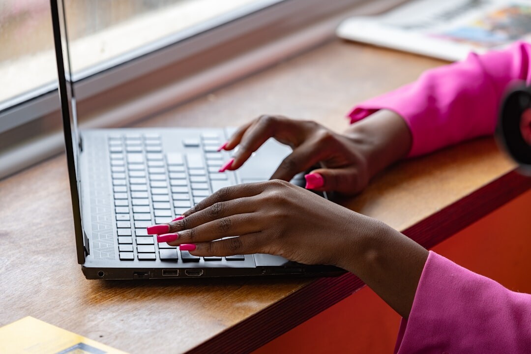 journalist checking sources on laptop